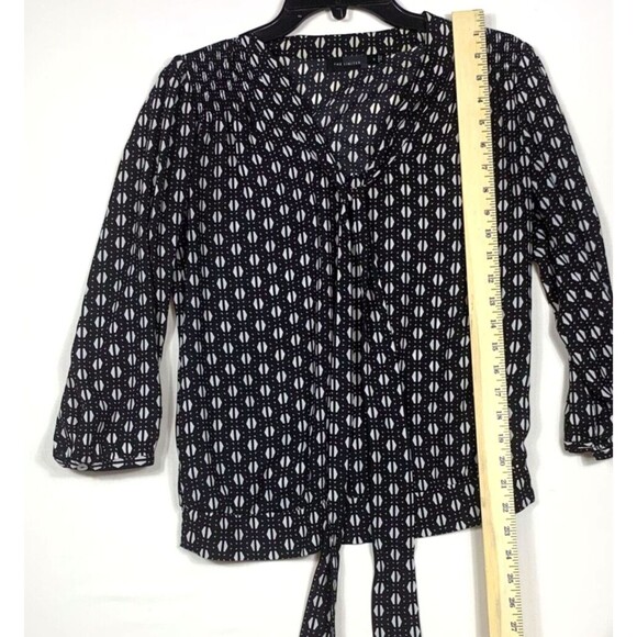 The limited Womens Small Black V Neck Smocked Waist Sheer Top Blouse - Picture 5 of 8